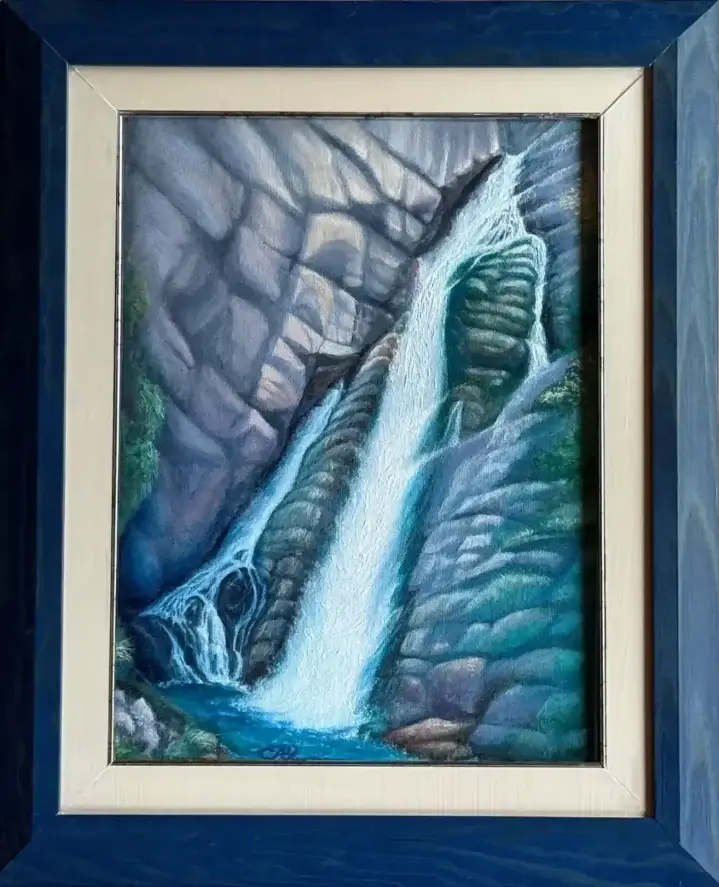 Waterfall - Oil painting on canvas, 40x30 cm